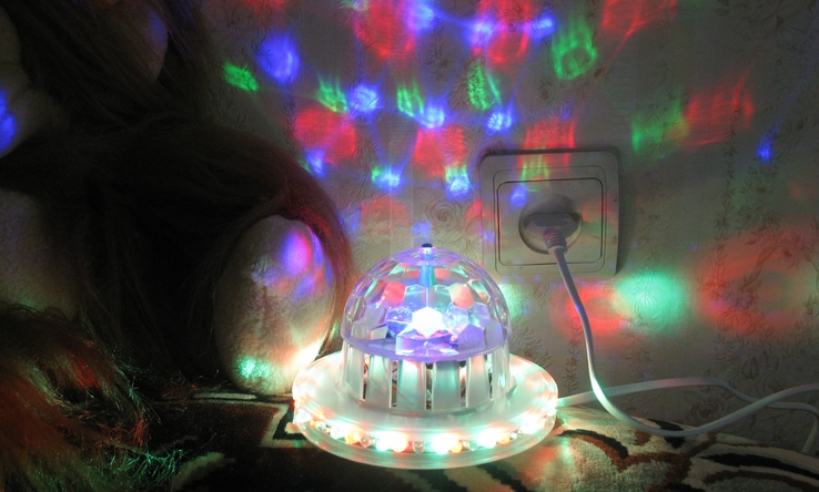 Светодиодная полноцветная вращающаяся лампа, фото №12