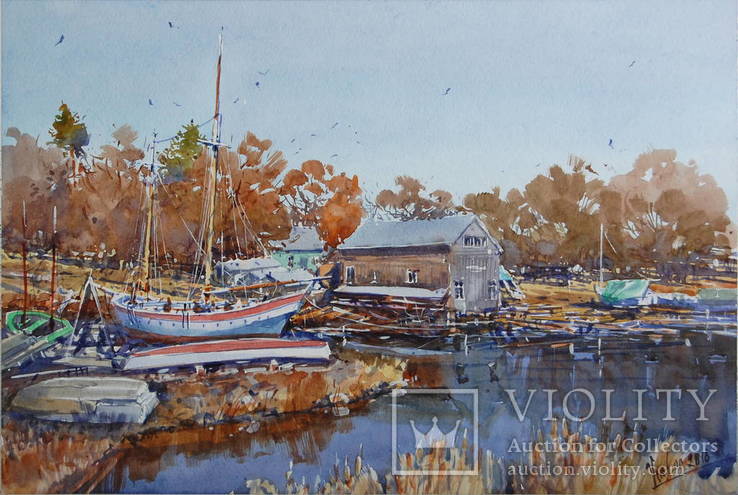 Картина "Осень, яхты". Микитенко Виктор