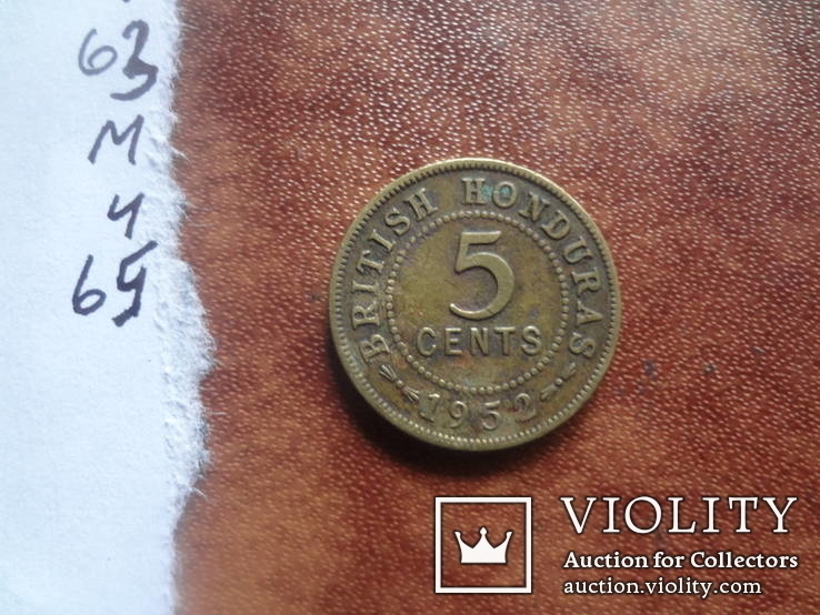Британский Гондурас 5 центов 1952 г. Георг VI  (м.4.65)~, фото №4