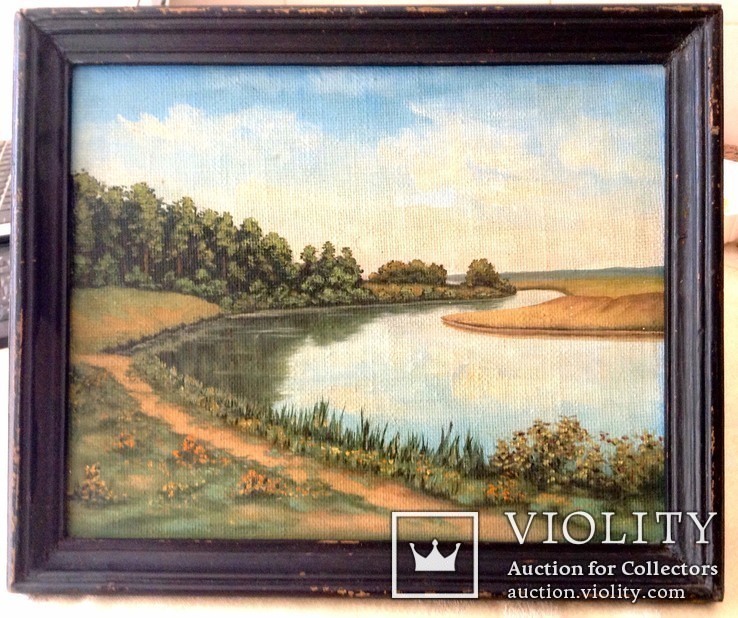 Картина "Река" Антимонов В.В. Холст, двп, масло.