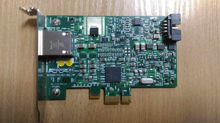 FS215AA Сетевая Карта HP [Broadcom] Netxtreme Gigabit Adapter BCM95761A6110G-HP, фото №2