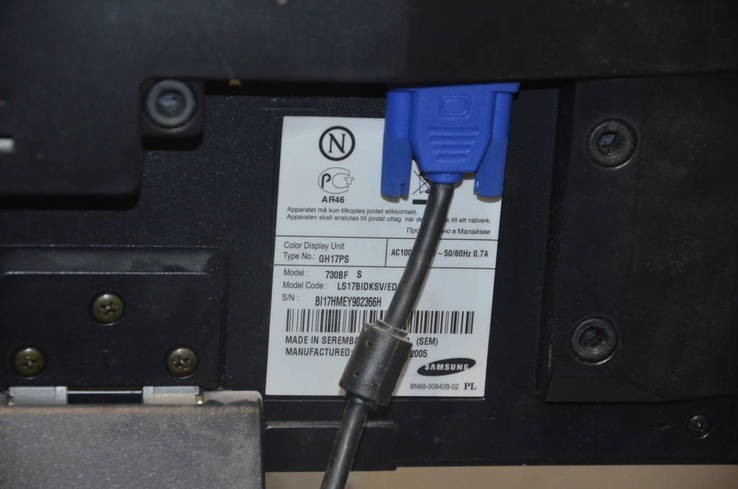 Монитор SyncMaster Samsung 730BF DVI + VGA, фото №6