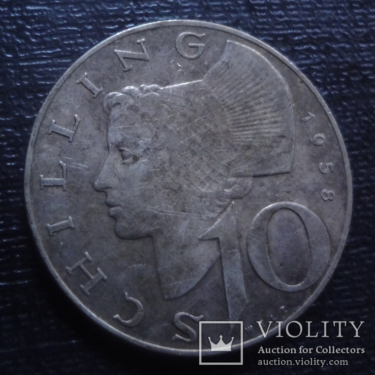 10 шиллингов 1958 Австрия  серебро  (К.21.3)~, фото №3