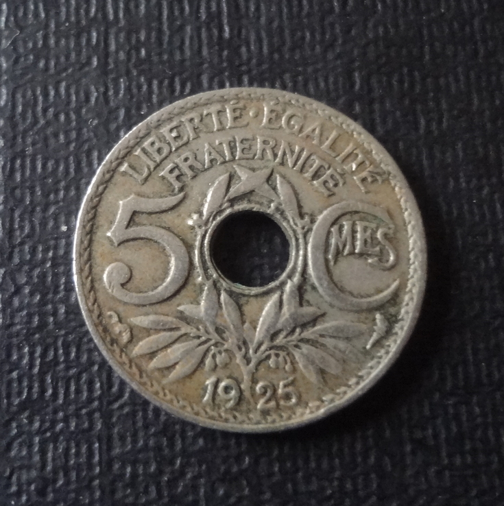 5 сантим 1925  Франция   (О.2.35)~, фото №2
