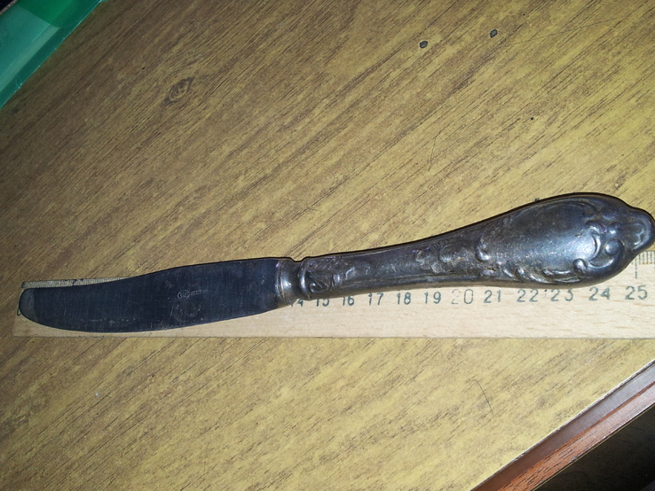 Большой нож мельхиор 25.5см, фото №4