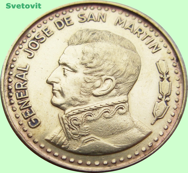 120.Аргентина 50 песо, 1980 г.  /магнетик/, фото №2