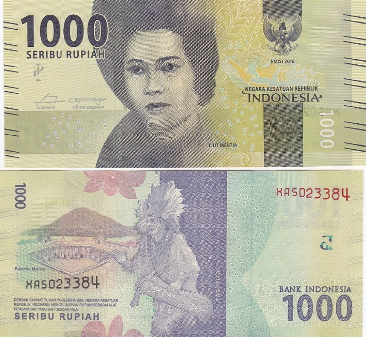 Indonesia Индонезия - 1000 Rupiah 2016 UNC замещенка XAS NEW JavirNV