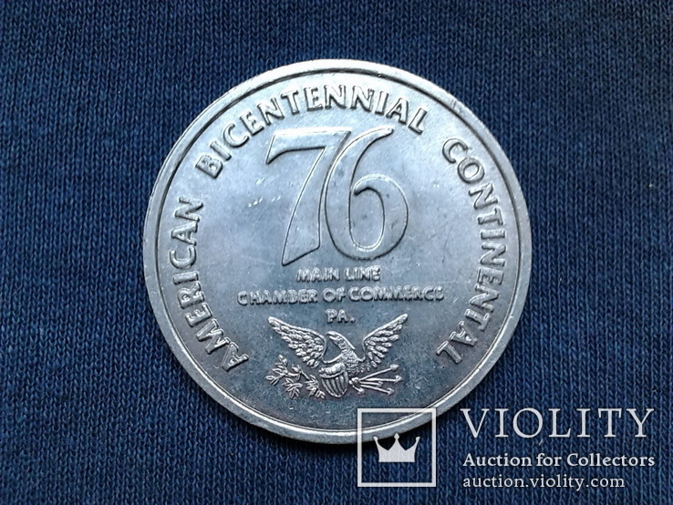 Настольная медаль "76 American Bicentennial continental". США., фото №3