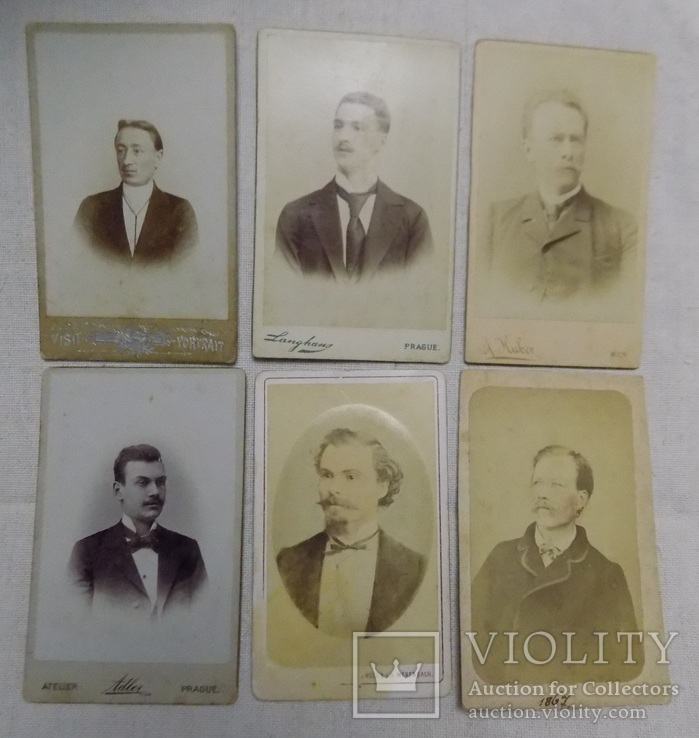 Шість фото 1860-80х років на картоні