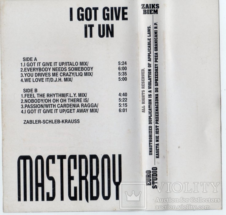 Masterboy (I Got Give It Un) 1995. (МС). Кассета. Euro Star. Poland. Techno Dance., фото №7