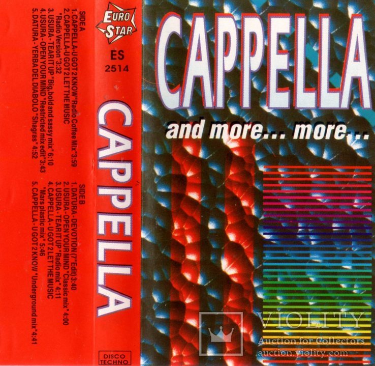Cappella (And More...More...) 1994. (МС). Кассета. Euro Star. Poland. Techno Dance., фото №6