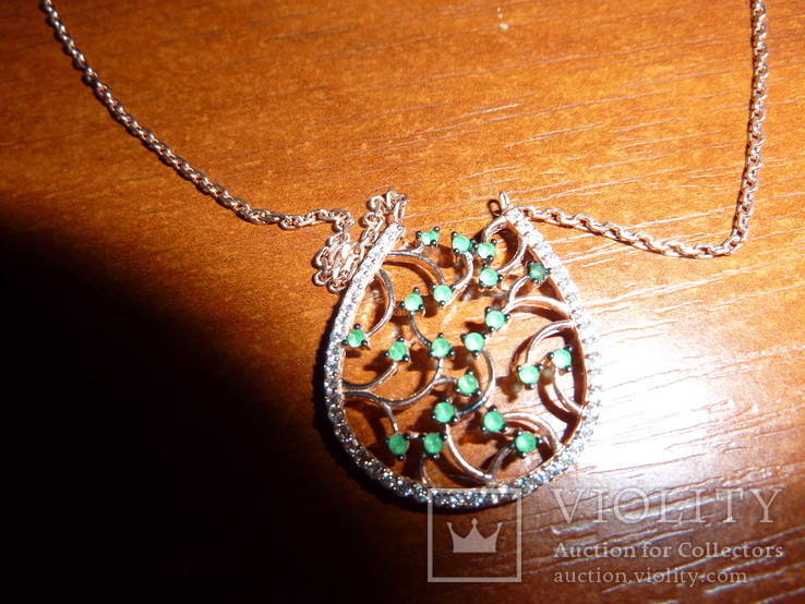 Ожерелье с натуральными изумрудами, фото №3