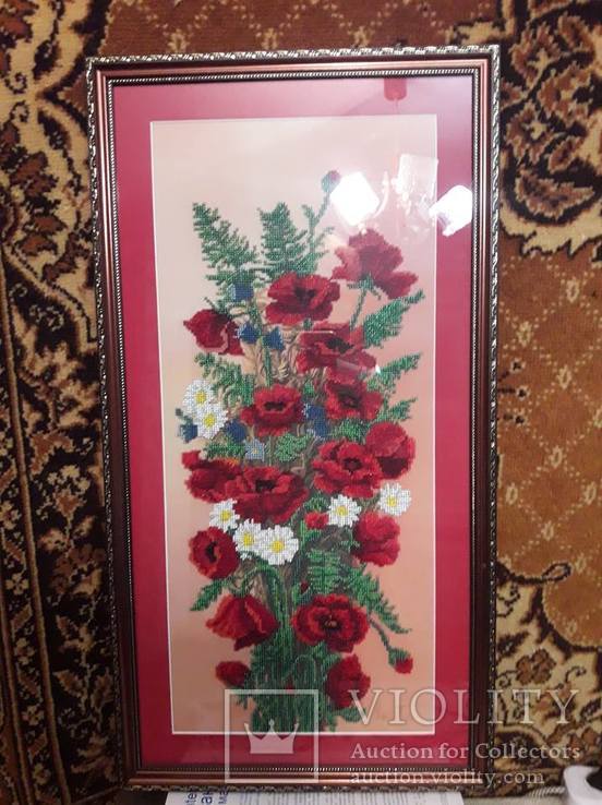Картина букет квітів  (розмір 35см=65см), фото №5