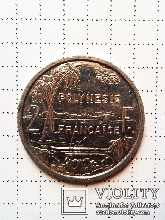 2 франка 1990 Французская Полинезия, фото №2