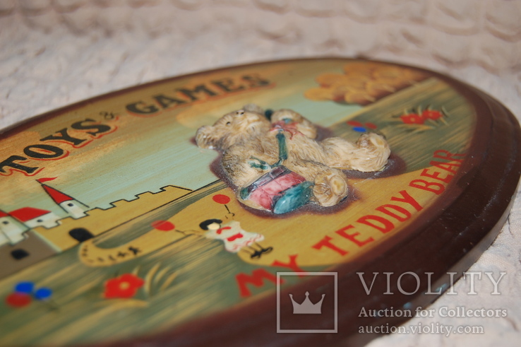 Настенная рамочка картина Мишка Тедди, Teddy Bear. Toys &amp; Games. 260х170мм, фото №4