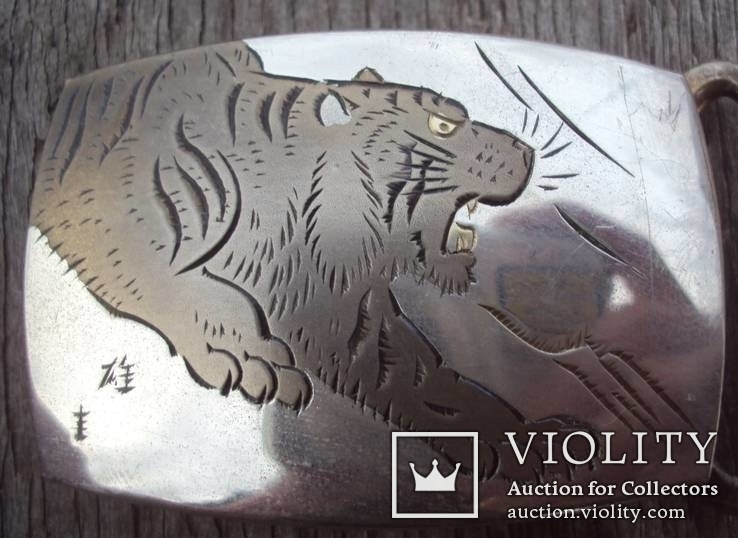 Серебряная пряжка с тигром., фото №5