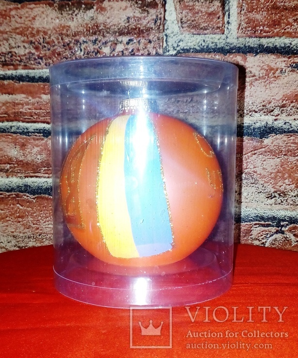 Коллекционная ёлочная игрушка шар с надписью “Слава Украiнi” диаметром 9 см., фото №8