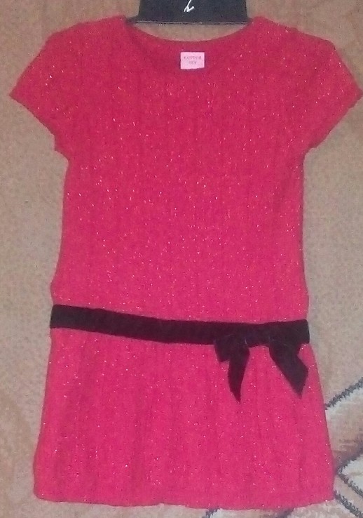 Платье красное с золотистой ниткой., фото №2