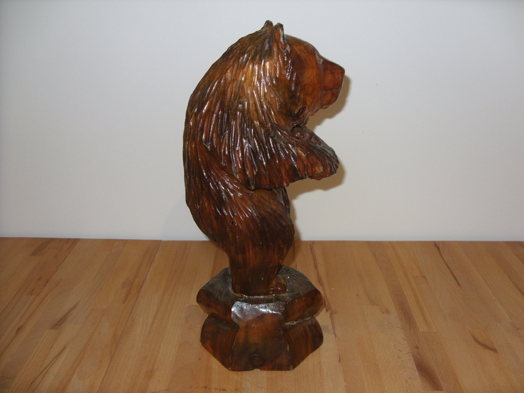 Большая деревянная резная фигура Медведь, фото №3