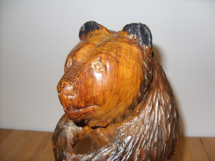 Большая деревянная резная фигура Медведь, фото №9