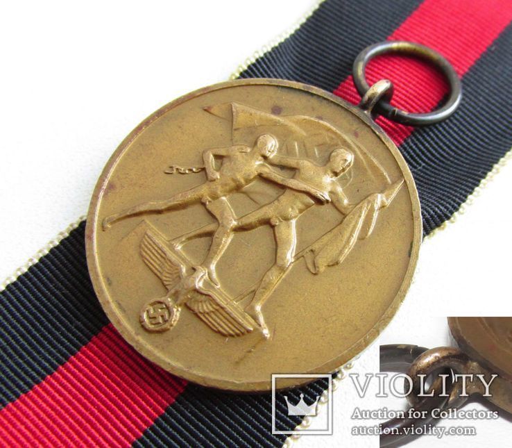 III REICH медаль за присоединение Судетов 1938 год., фото №2
