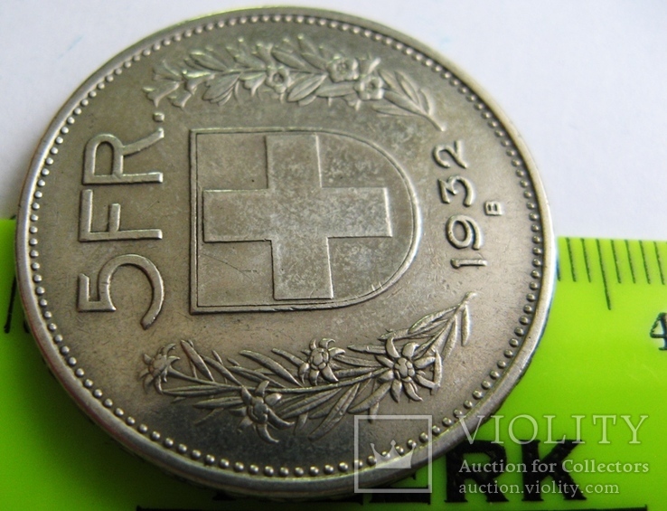 Швейцария, 5 серебряных франков 1932, фото №5