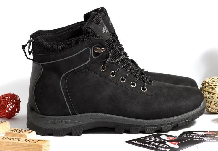 Спортивные ботинки Черные Иск Нубук 43 размер 27.5 см стелька, фото №6