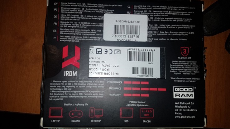 SSD диск Goodram IRDM 120GB 2.5" SATAIII MLC (IR-SSDPR-S25A-120), numer zdjęcia 5