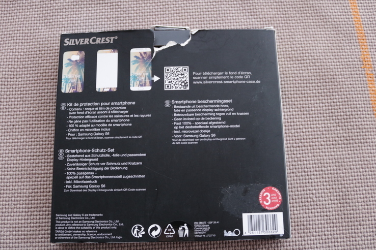 Защитный набор: чехол бампер, пленка и платок для Samsung Galaxy S6, photo number 3