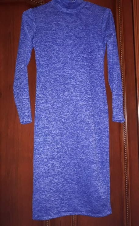 Платье гольф футляр синий меланж ангора-софт рр 42(1), фото №6