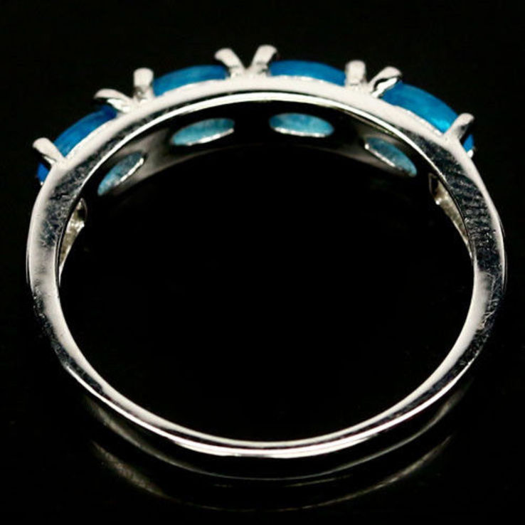 Кольцо серебряное 925 натуральный апатит., фото №4