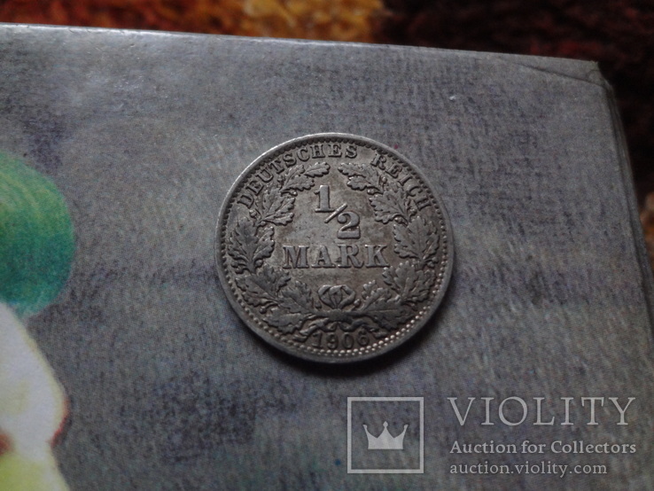 1/2 марки 1906  Германия серебро   (С.4.3)~, фото №3