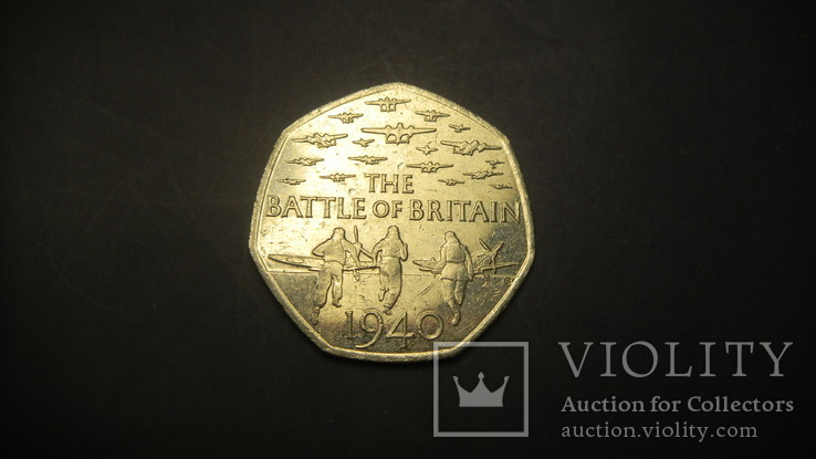 50 пенсів Британія 2015 Битва за Британію (J.C), фото №2