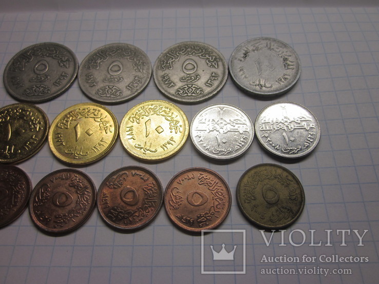 Монеты Египта 14 шт.одним лотом., фото №4