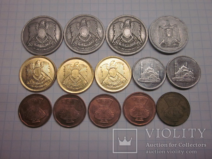 Монеты Египта 14 шт.одним лотом., фото №5
