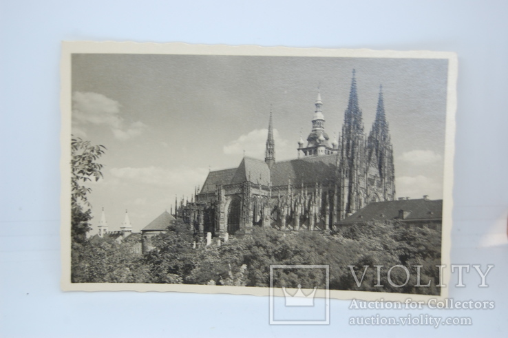 Открытка 1945 Прага, собор. Чехия. Чистая, фото №2