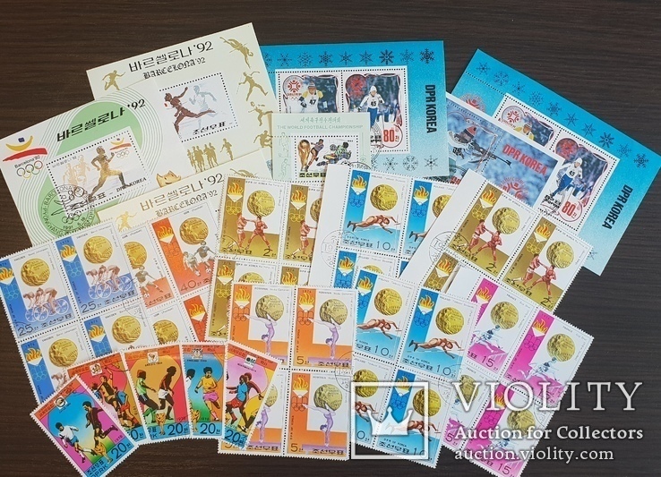 Блоки и марки "Северная Корея. Спорт" (7 блоков и 37 марок)