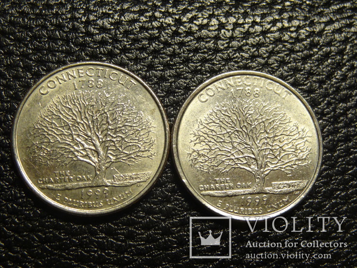 25 центів США 1999 Коннектікут (два різновиди), фото №2