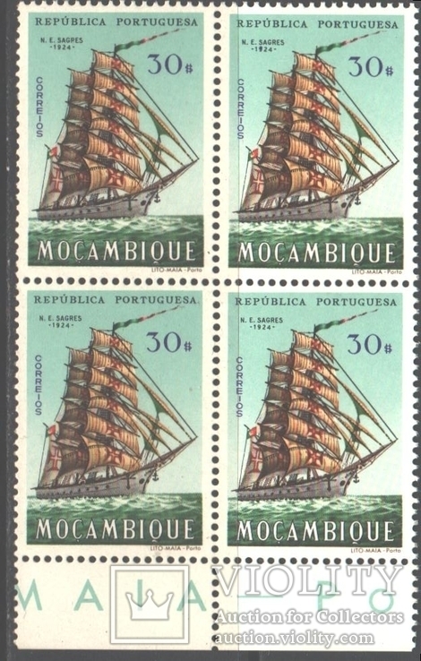 Порт. Мозамбик. 1963. Парусники, 30 эск., кварт **.