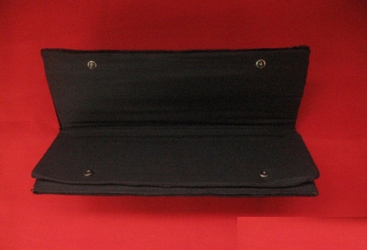 Сумочка театральная, клатч. Изготовлена в Индии. Черный бархат, расшитый черным бисером, фото №3