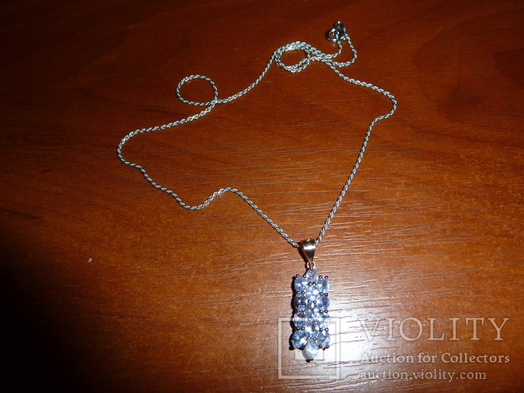 Ожерелье с натуральными танзанитами, фото №2