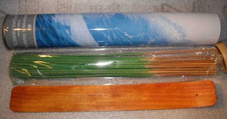 Ароматические палочки (морская свежесть) в металлической баночке с деревянной подставкой, фото №2