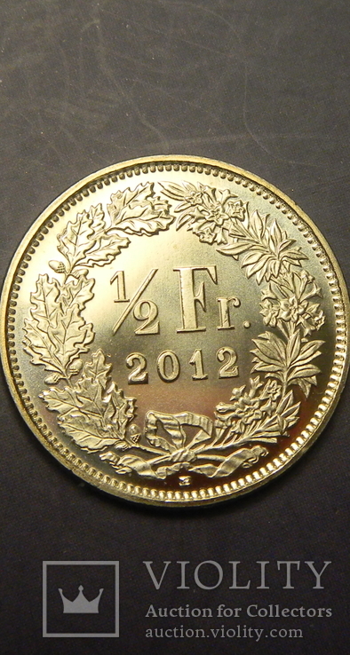 1/2 франка Швейцарія 2012 B UNC, фото №3