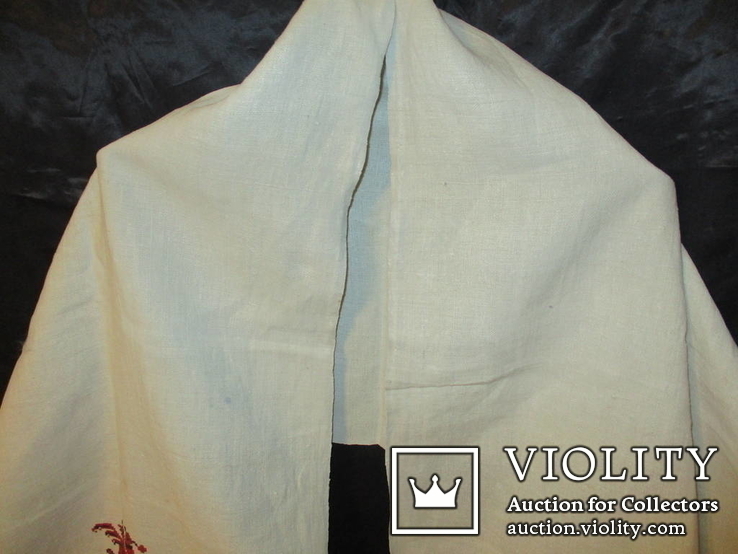 Вышитый льняной рушник с птичками, лен, 260х43 см, фото №11
