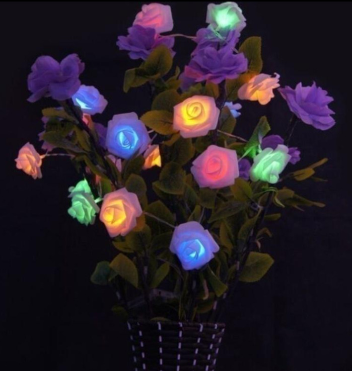 Róże lampki na baterie. Kwiaty światła, numer zdjęcia 5