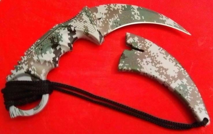 Нож тактический коготь-пиксель (karambit).Блиц.