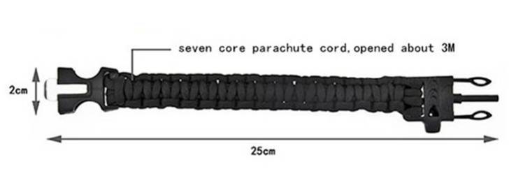 Браслет выживания паракорд ( 4 в 1). Black. Блиц., numer zdjęcia 8