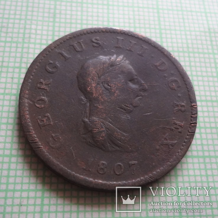 Пол пенни 1807 Великобритания   (Р.4.6)~, фото №3