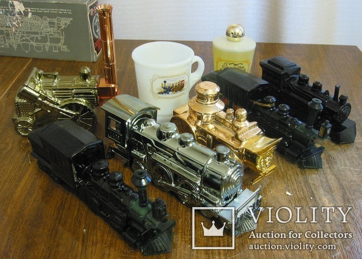 Avon 7 моделей локомотивы паровые машины лосьон одеколон 70е, фото №2