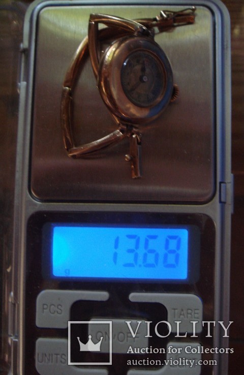 Часы золотые с браслетом, Швейцария, 56пр, 14к. Вес золота прим. 7 г, фото №10